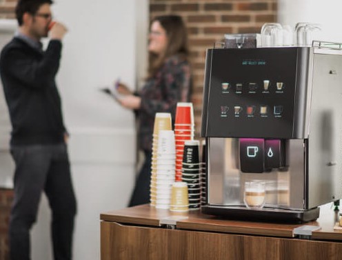 Professional coffee machine in corporate office